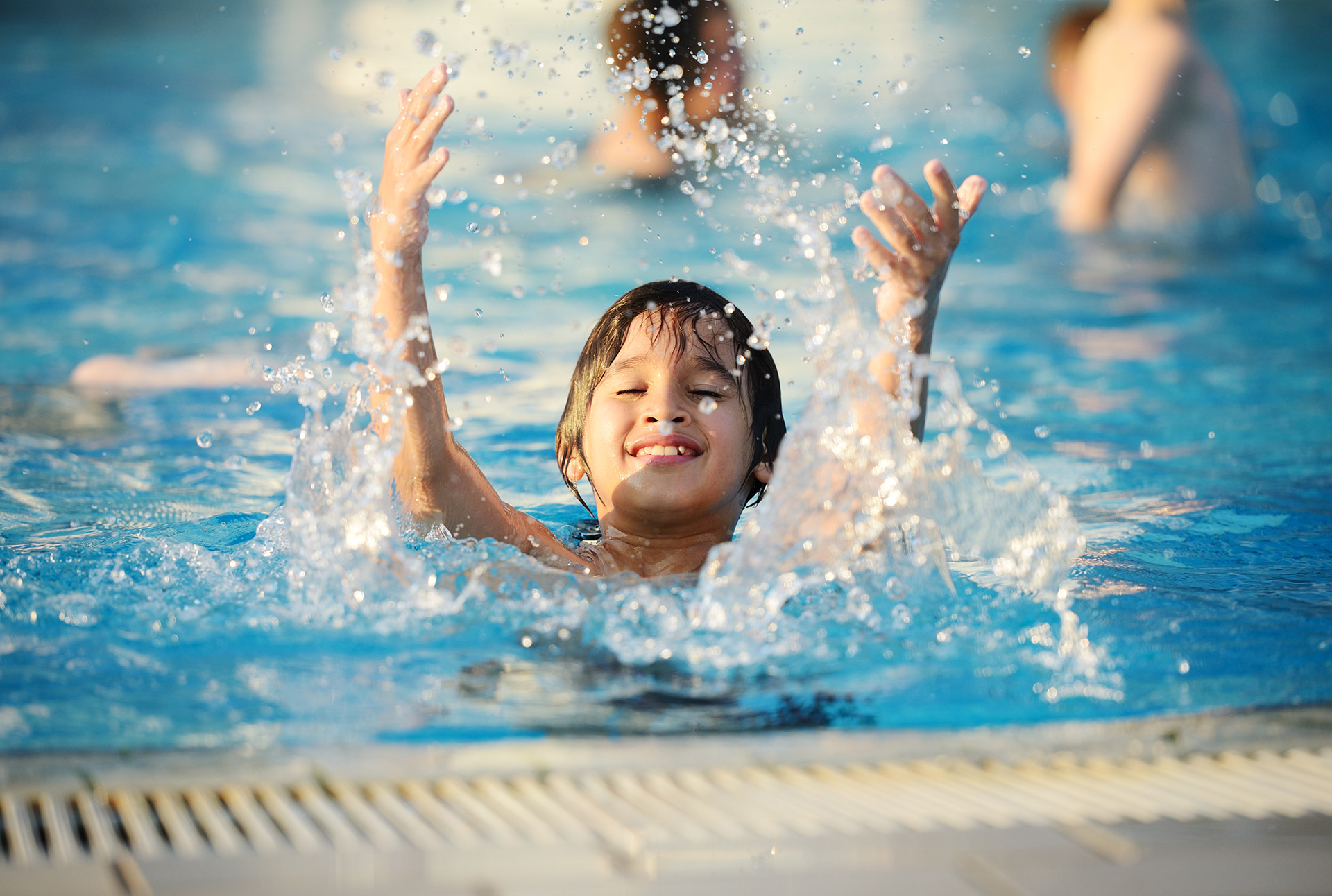 Clear residential swimming pool ready to enjoy